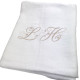 Nappe lin naturel brodée personnalisée à vos initiales - 160x250 - Villa Farese