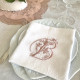 Serviette de table brodée personnalisée à vos initiales vintage - Monogramme LOUISE - Villa Farese