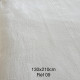 Nappe brodée personnalisée à vos initiales vintage damassé lin 130x210cm - Villa Farese