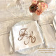 Serviette de table brodée personnalisée à vos initiales vintage - Monogramme KAMALA - Villa Farese