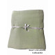 Nappe rectangle brodée personnalisée à vos initiales double gaze de coton Vert Celadon 145x230 - Villa Farese