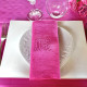 Six serviettes antiques brodées main monogramme MP rose fuchsia - Villa Farese