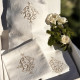 Six Serviettes brodées personnalisées avec vos intiales Monogramme entrelacé Venezia - Villa Farese