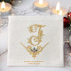 Serviette brodée personnalisée Noël à votre initiale - Villa Farese