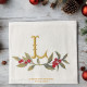 Serviette brodée personnalisée Noël à votre initiale - Villa Farese