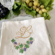 Serviette brodée personnalisée raisin à vos initiales - Villa Farese