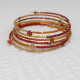 Bracelet multi-rangs rouge, orange et beige - Villa Farèse - Villa Farese