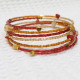 Bracelet multi-rangs rouge, orange et beige - Villa Farèse - Villa Farese