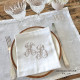 Serviette de table brodée personnalisée à vos initiales damassé vintage - Villa Farese