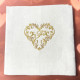 Serviette de table brodée initiales personnalisée coeur - Villa Farese